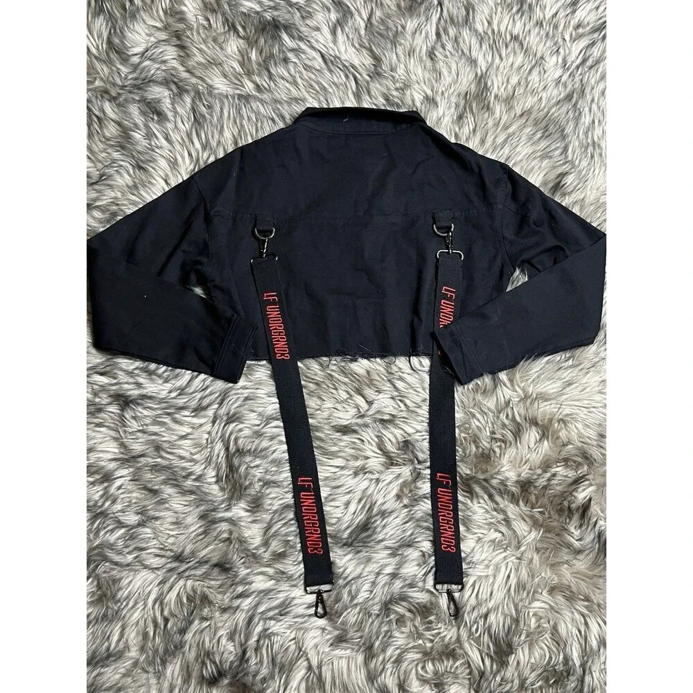 LF The Brand LF UNDRGRND3 Black Cropped Jacket Women Sz S
